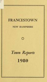 Annual reports Town of Francestown, New Hampshire 1980_cover