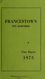 Annual reports Town of Francestown, New Hampshire 1975_cover