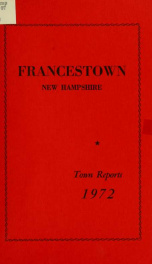 Annual reports Town of Francestown, New Hampshire 1972_cover