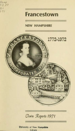 Annual reports Town of Francestown, New Hampshire 1971_cover