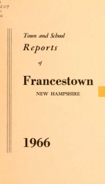 Annual reports Town of Francestown, New Hampshire 1966_cover