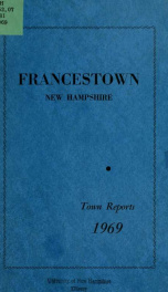 Annual reports Town of Francestown, New Hampshire 1969_cover