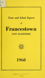 Annual reports Town of Francestown, New Hampshire 1968_cover