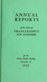 Annual reports Town of Francestown, New Hampshire 1959_cover