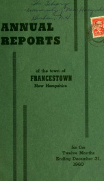 Annual reports Town of Francestown, New Hampshire 1960_cover