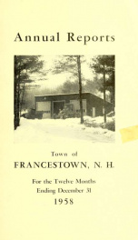 Annual reports Town of Francestown, New Hampshire 1958_cover