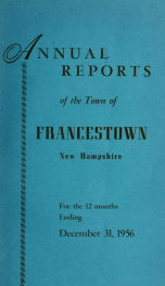 Annual reports Town of Francestown, New Hampshire 1956_cover