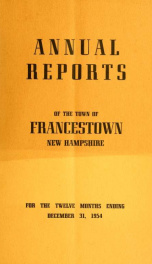 Annual reports Town of Francestown, New Hampshire 1954_cover