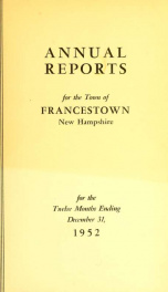 Annual reports Town of Francestown, New Hampshire 1952_cover