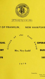 Annual report of Franklin, New Hampshire 1978_cover