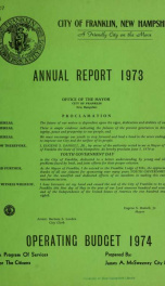 Annual report of Franklin, New Hampshire 1973_cover