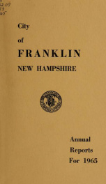 Annual report of Franklin, New Hampshire 1965_cover