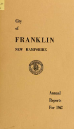 Annual report of Franklin, New Hampshire 1962_cover