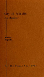 Annual report of Franklin, New Hampshire 1953_cover