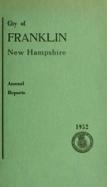 Annual report of Franklin, New Hampshire 1952_cover