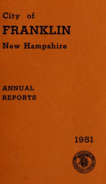 Annual report of Franklin, New Hampshire 1951_cover