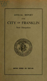 Annual report of Franklin, New Hampshire 1931_cover