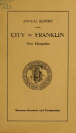 Annual report of Franklin, New Hampshire 1929_cover