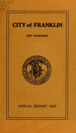 Annual report of Franklin, New Hampshire 1927_cover