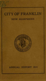 Annual report of Franklin, New Hampshire 1925_cover