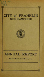 Annual report of Franklin, New Hampshire 1922_cover