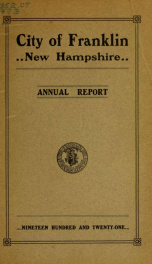 Annual report of Franklin, New Hampshire 1921_cover