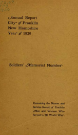 Annual report of Franklin, New Hampshire 1920_cover