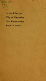 Annual report of Franklin, New Hampshire 1919_cover