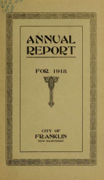 Annual report of Franklin, New Hampshire 1918_cover