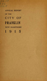 Annual report of Franklin, New Hampshire 1915_cover