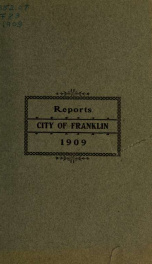 Annual report of Franklin, New Hampshire 1909_cover