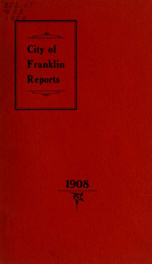 Annual report of Franklin, New Hampshire 1908_cover