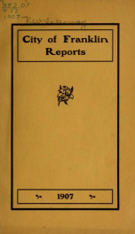 Annual report of Franklin, New Hampshire 1907_cover