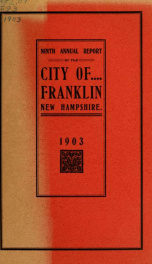 Annual report of Franklin, New Hampshire 1903_cover