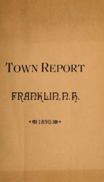 Annual report of Franklin, New Hampshire 1890_cover