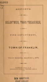 Annual report of Franklin, New Hampshire 1879_cover