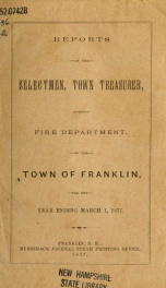 Annual report of Franklin, New Hampshire 1877_cover