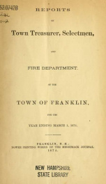 Annual report of Franklin, New Hampshire 1874_cover