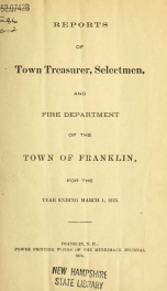 Annual report of Franklin, New Hampshire 1873_cover