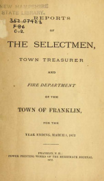 Annual report of Franklin, New Hampshire 1872_cover