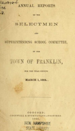 Annual report of Franklin, New Hampshire 1864_cover