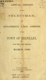 Annual report of Franklin, New Hampshire 1860_cover