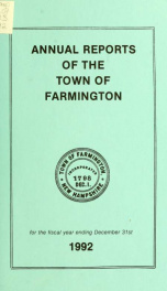 Annual reports of the Town of Farmington, New Hampshire 1992_cover