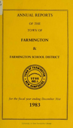 Annual reports of the Town of Farmington, New Hampshire 1983_cover