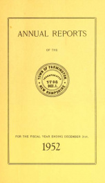 Annual reports of the Town of Farmington, New Hampshire 1952_cover