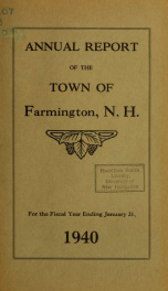 Annual reports of the Town of Farmington, New Hampshire 1940_cover