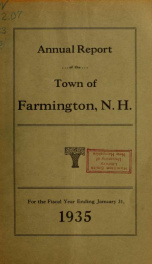 Annual reports of the Town of Farmington, New Hampshire 1935_cover