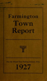 Annual reports of the Town of Farmington, New Hampshire 1927_cover