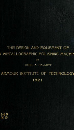 The design and equipment of a metallographic polishing machine_cover