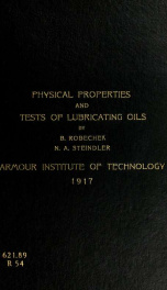 The physical properties and tests of lubricating oils_cover